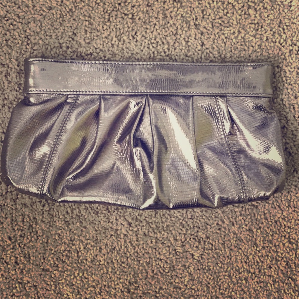 NWOT Silver Clutch Handbag